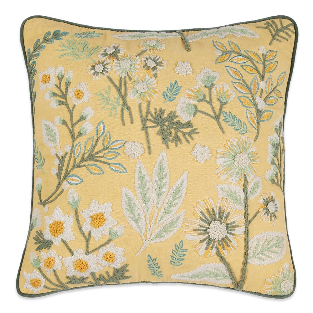 Embroidered Decorative Cushion Cover, Golden Glow