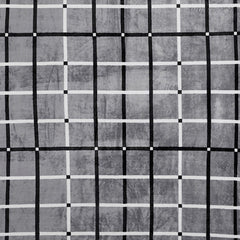 Grey Stripe Printed Reversible Flannel AC / All season Blanket - Double - Flannel Blanket | haus & kinder