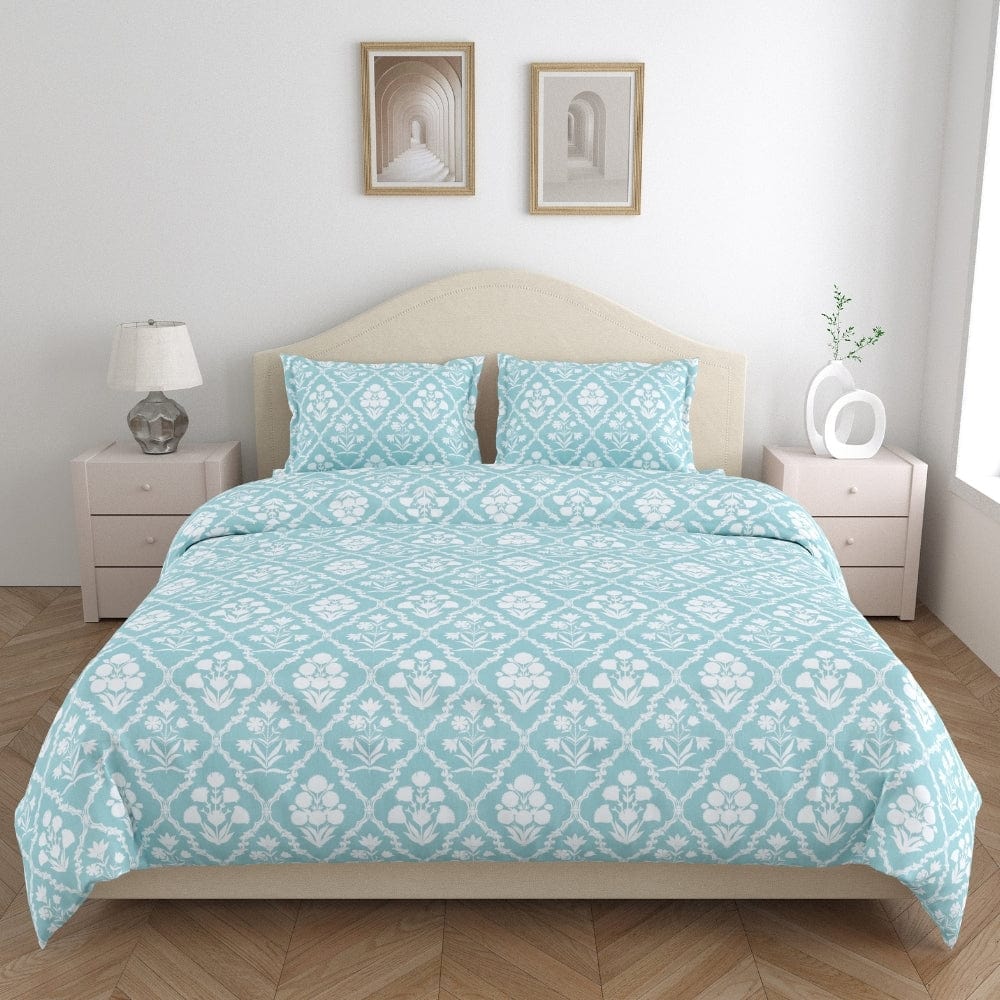 Heritage Hues 186 TC Cotton 100% Printed Flat Double Bedsheet