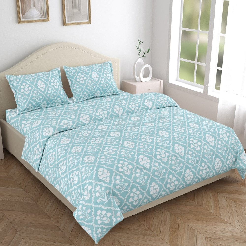 Heritage Hues 186 TC Cotton 100% Printed Flat Double Bedsheet