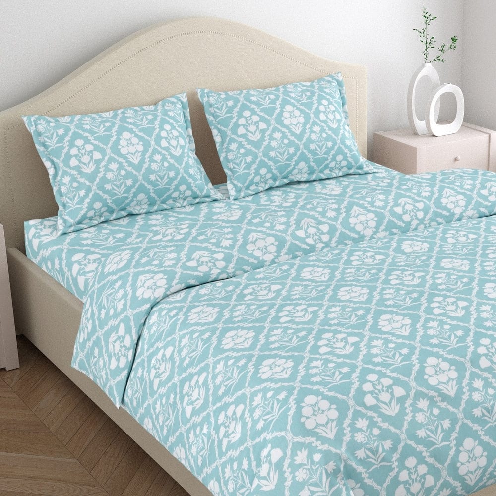 Heritage Hues 186 TC Cotton 100% Printed Flat King Bedsheet
