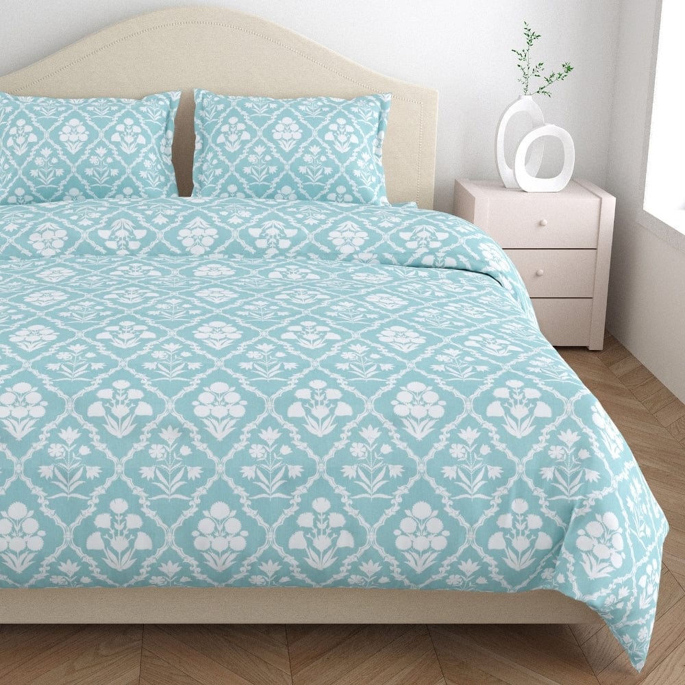 Heritage Hues 186 TC Cotton 100% Printed Flat King Bedsheet