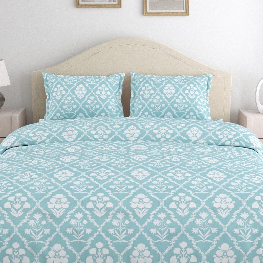 Heritage Hues 186 TC Cotton 100% Printed Flat Double Bedsheet