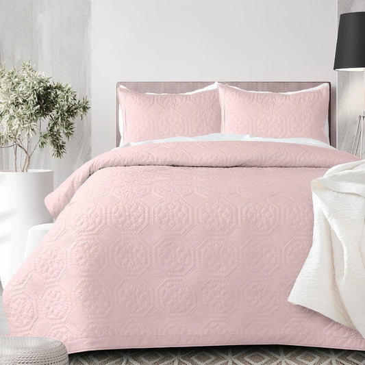 Quilted Bedcover, Rose Haze