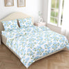 Hydrangea Blue 100% Cotton King Size Bedsheet, 186 TC