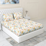 Hawaiian Petals 100% Cotton King Fitted Bedsheet, 144 TC