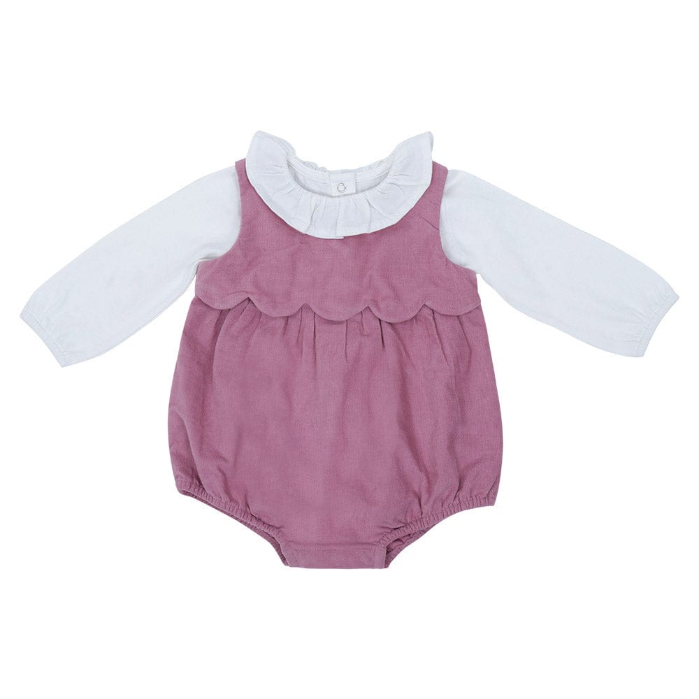 Cassie corduroy onesie with Inner full sleeves tee, 6-24 months