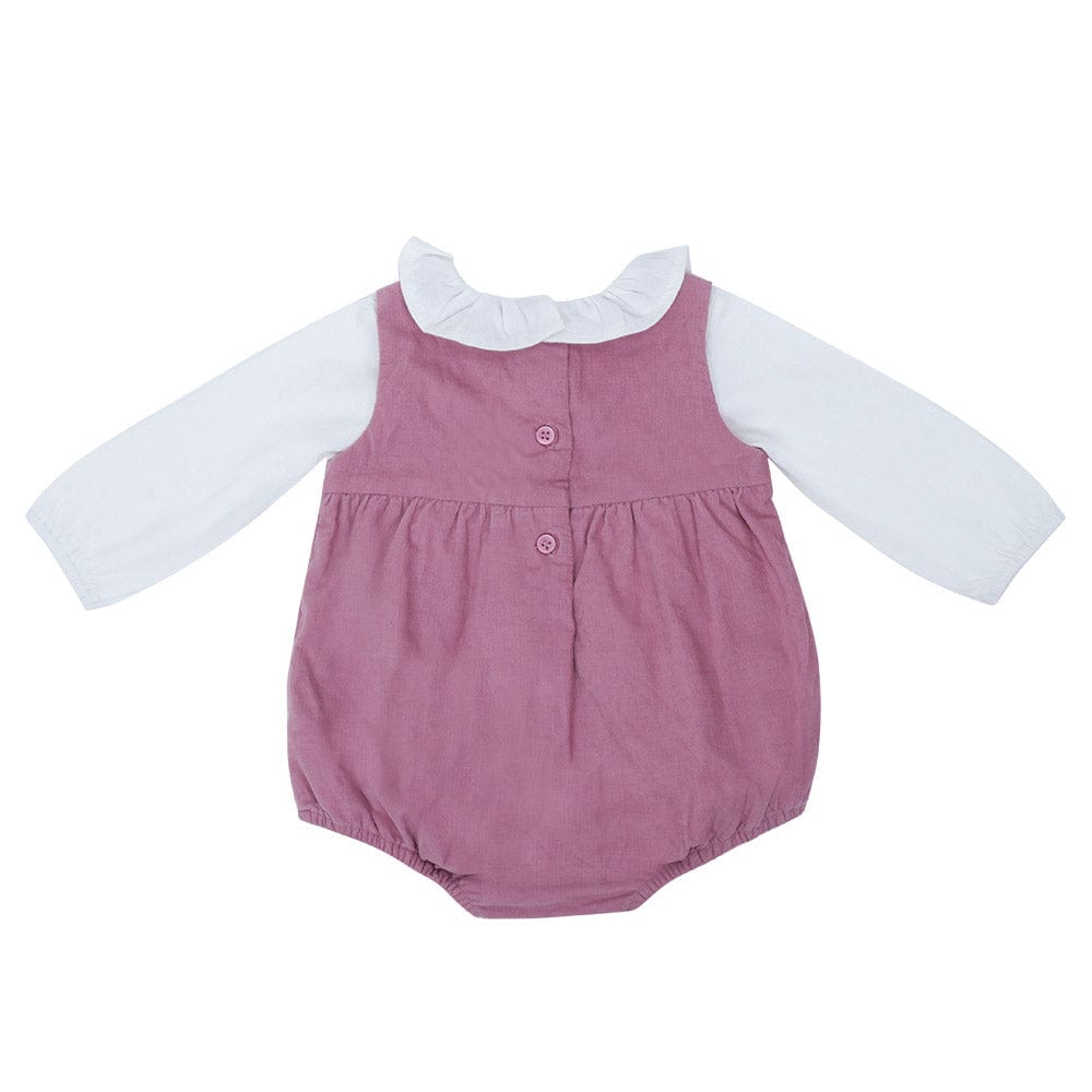 Cassie corduroy onesie with Inner full sleeves tee, 6-24 months