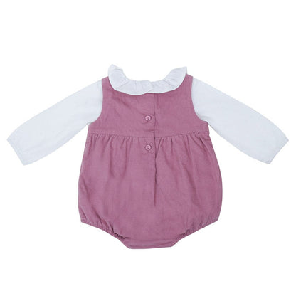 Cassie corduroy onesie with Inner full sleeves tee, 6-24 months