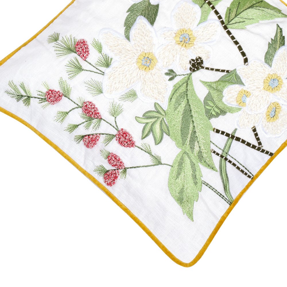 Embroidered Decorative Cushion Cover, Berries