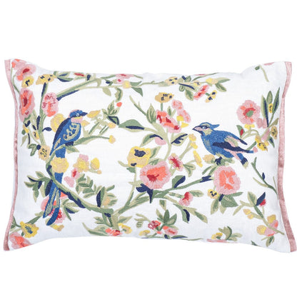 Embroidered Decorative Cushion Cover, Happy floral