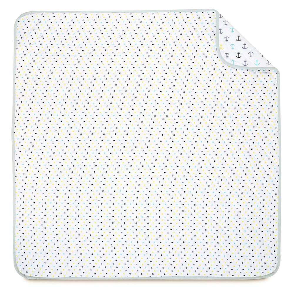 Nautical 100% Cotton Muslin Reversible Quilt for New Born Baby