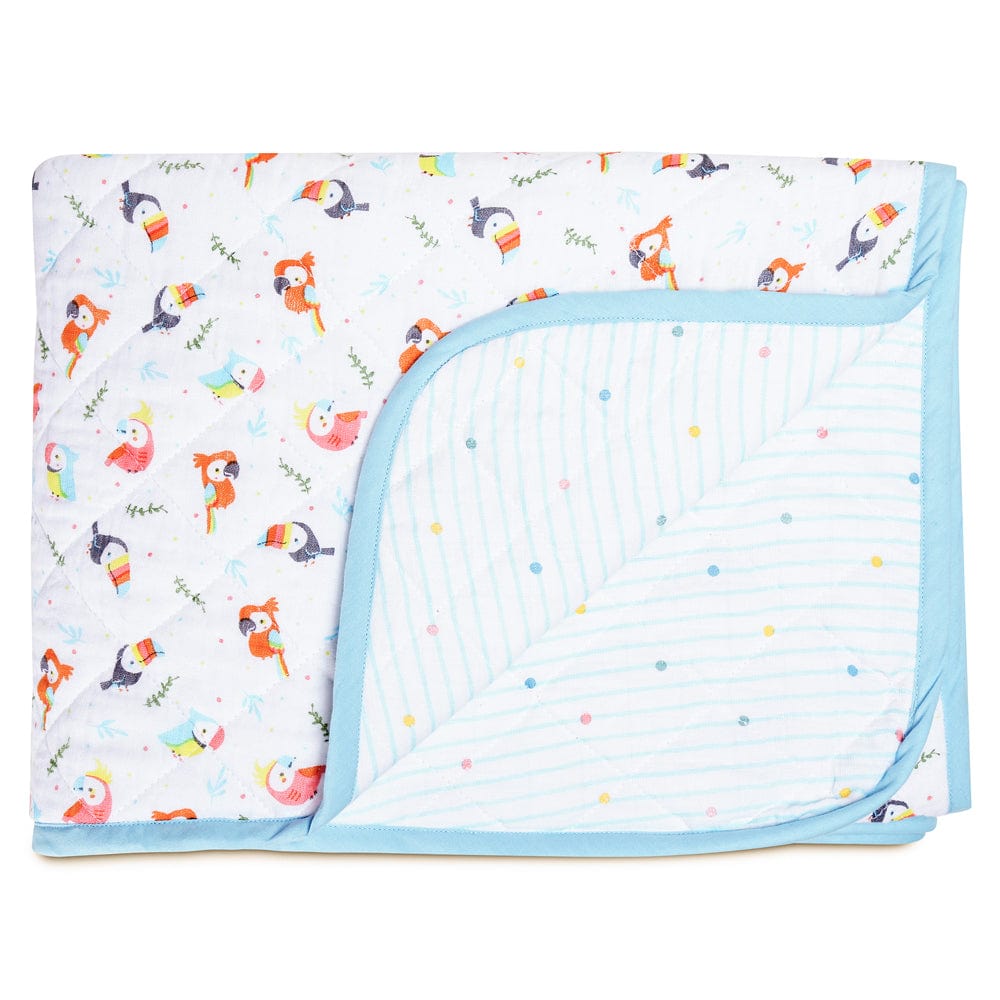 Peekaboo 100% Cotton Muslin Reversible Quilt for New Born Baby