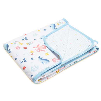 100% Cotton Muslin Reversible Blanket for New Born Baby