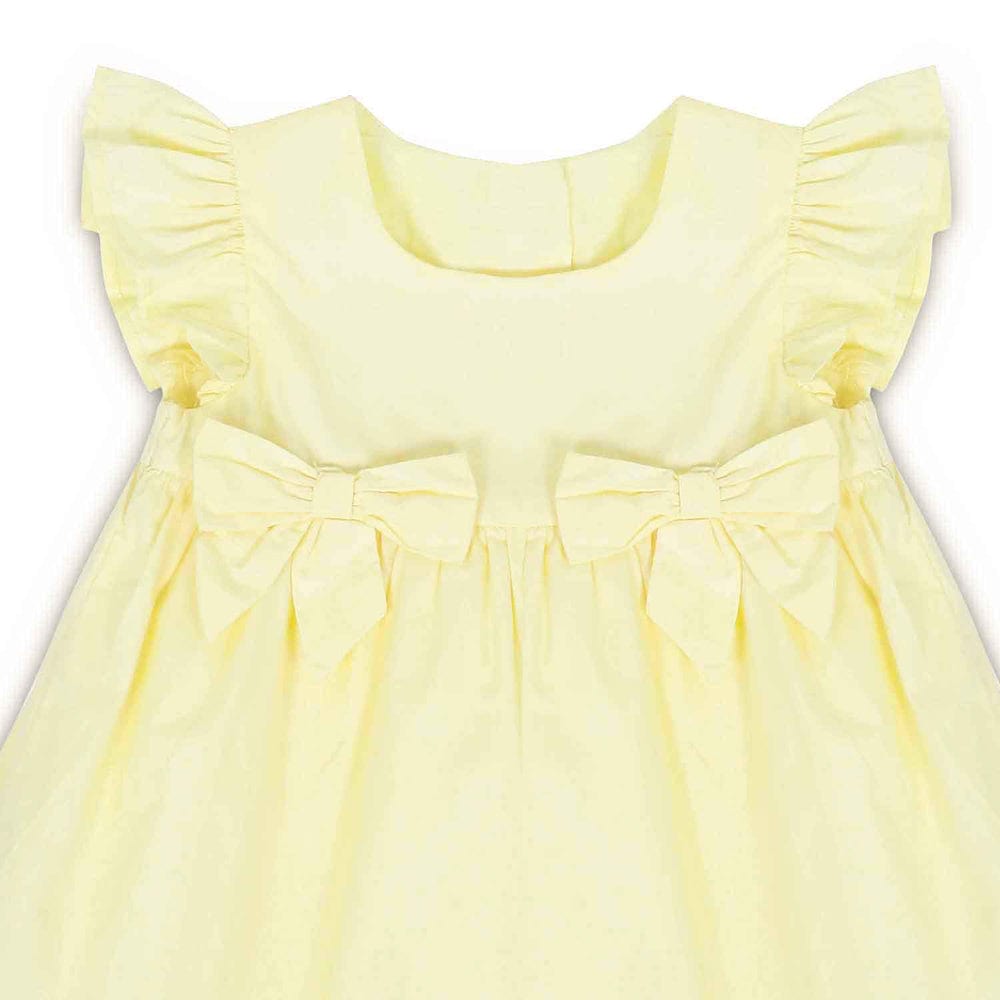 Sunshine Bow Frock with Bloomer Yellow 100% Cotton & 100% Machine washable