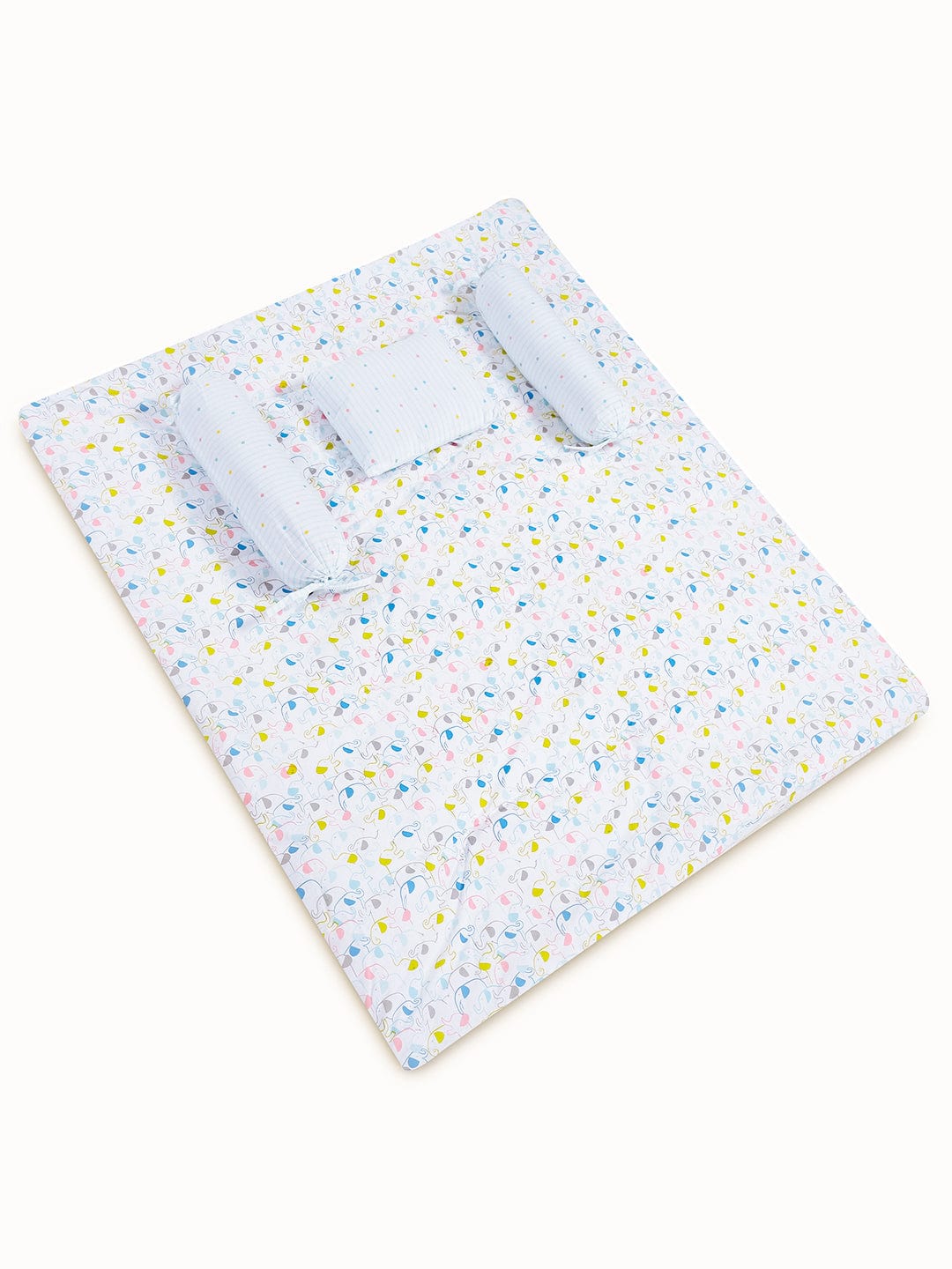 Elephantastic Baby Bedding Set: Mattress, Bolsters with Pillow (Pack of 4)