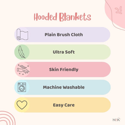 Super Soft Plush Baby Hooded Flannel Blanket ( 0 - 6 Months)