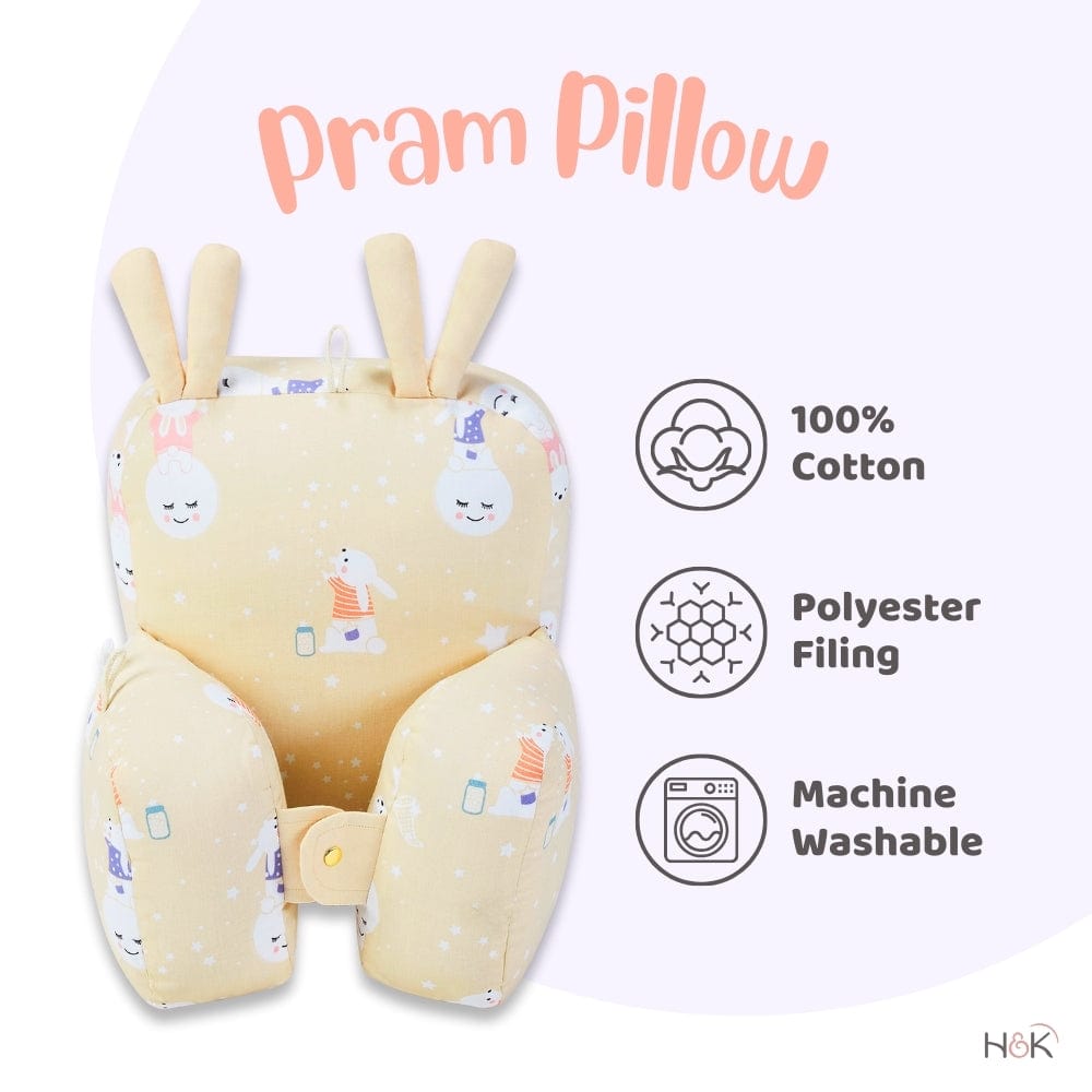 Cotton Pram Pillow cum Baby Seat ,Serene Dreamscape