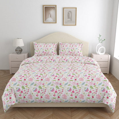 Jaypor Blooms 186 TC Cotton 100% Printed Flat Double Bedsheet