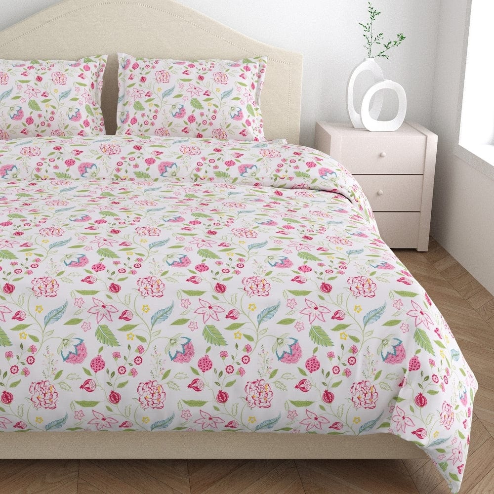 Jaypor Blooms 186 TC Cotton 100% Printed Flat Double Bedsheet