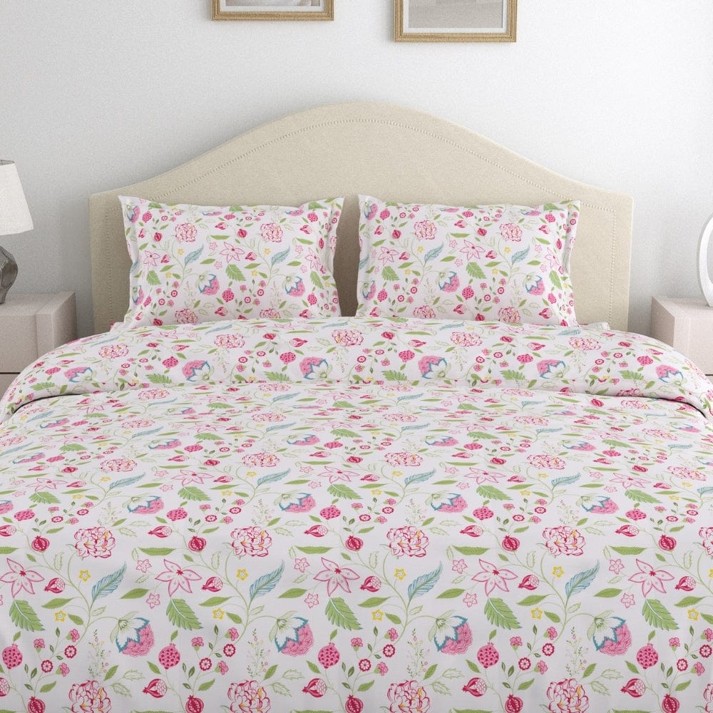 Jaypor Blooms 186 TC Cotton 100% Printed Flat Double Bedsheet