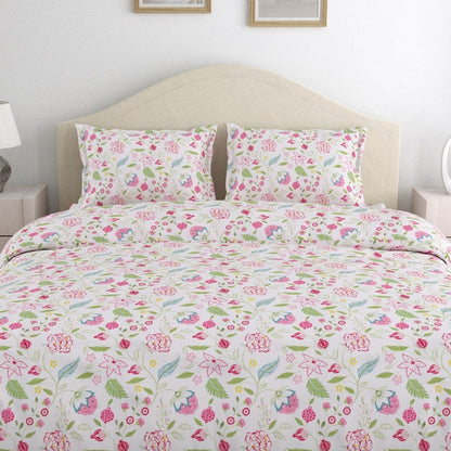 Jaypor Blooms 186 TC Cotton 100% Printed Flat King Bedsheet