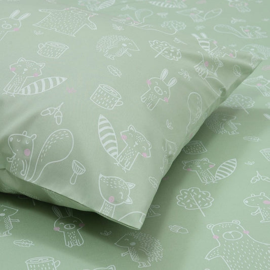 Percale 210 TC Single Flat Bedsheet- Foliage Fantasy