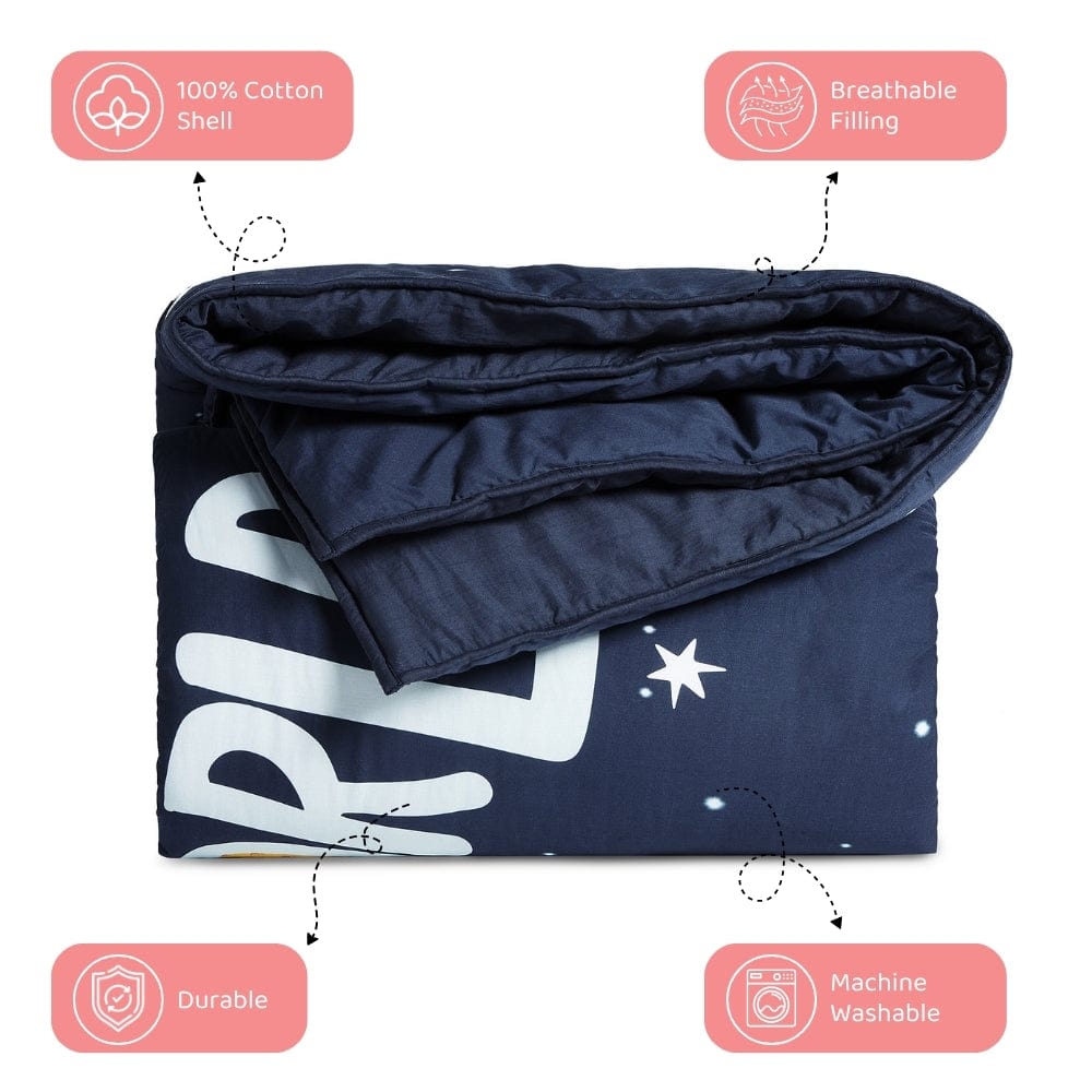 Spacewalk Kids Quilt, Navy