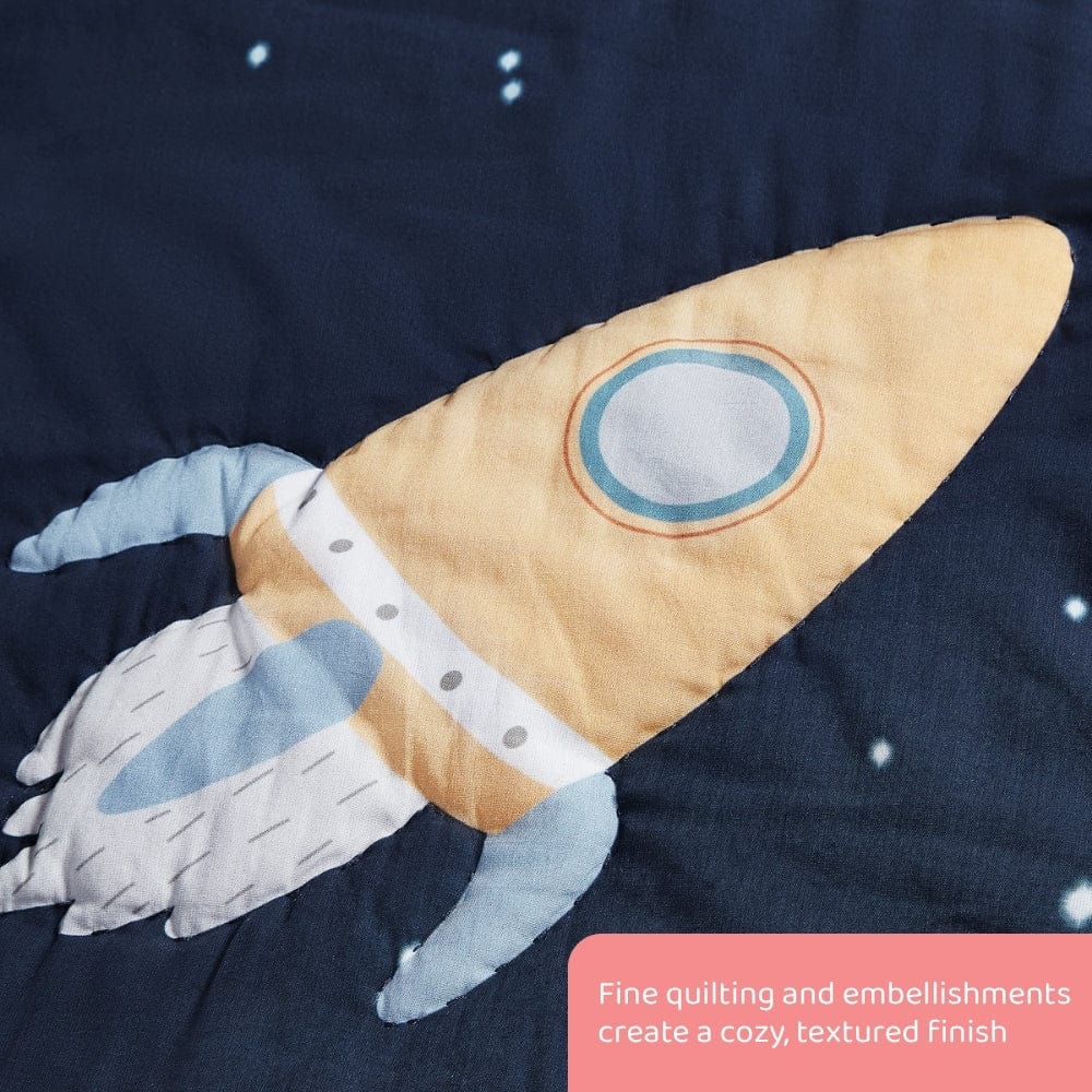 Spacewalk Kids Quilt, Navy