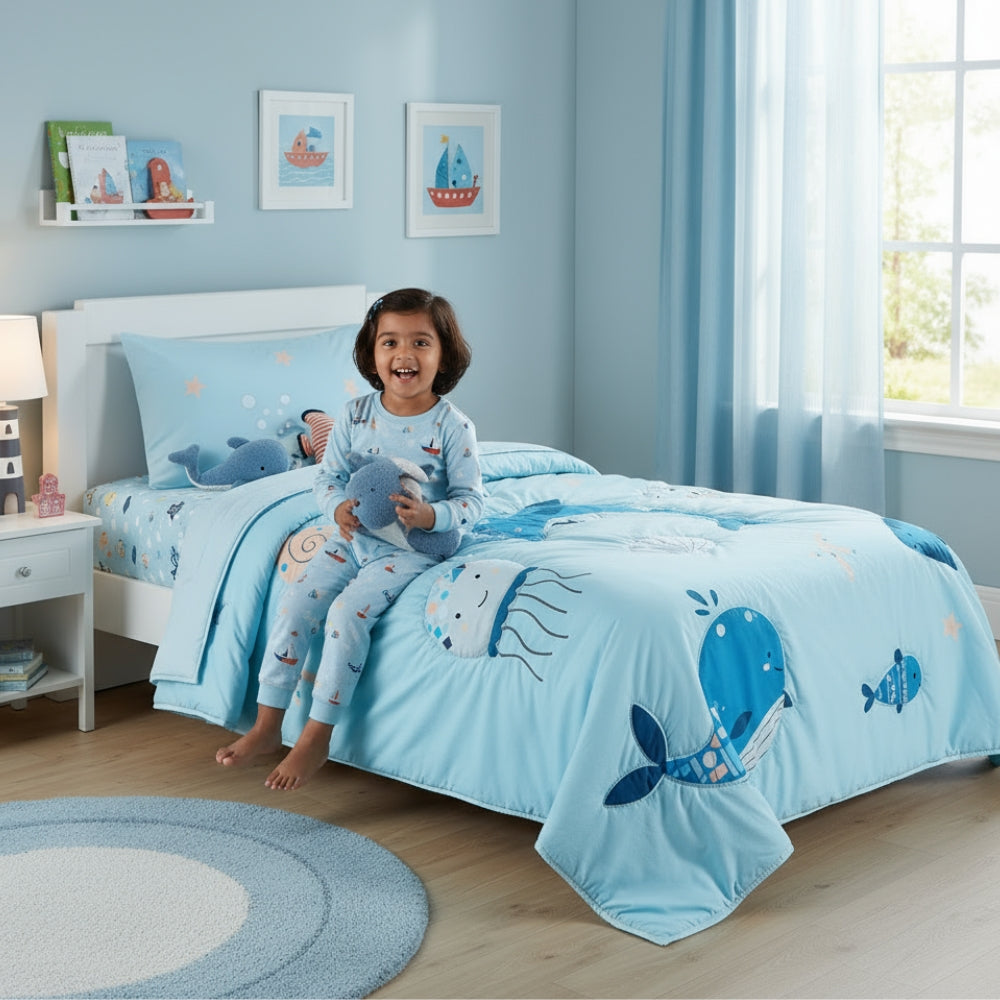 Vitamin Sea Kids Quilt, Blue