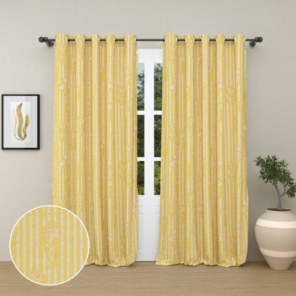 Lemon Blossom Dots Curtain Set