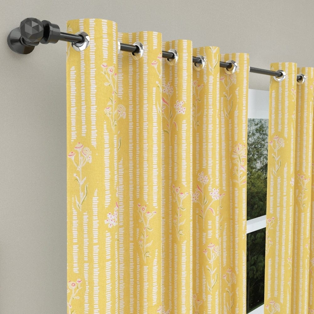 Lemon Blossom Dots Curtain Set