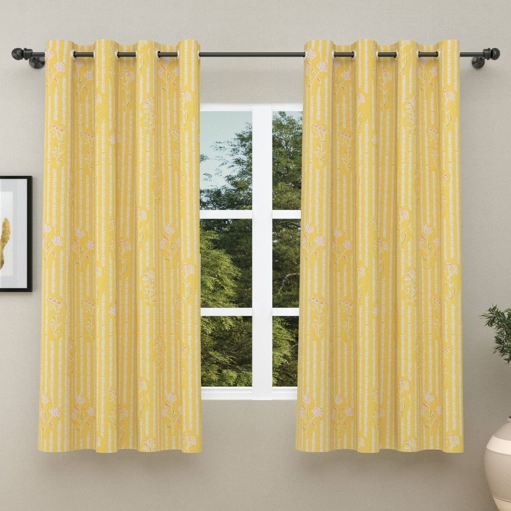 Lemon Blossom Dots Curtain Set