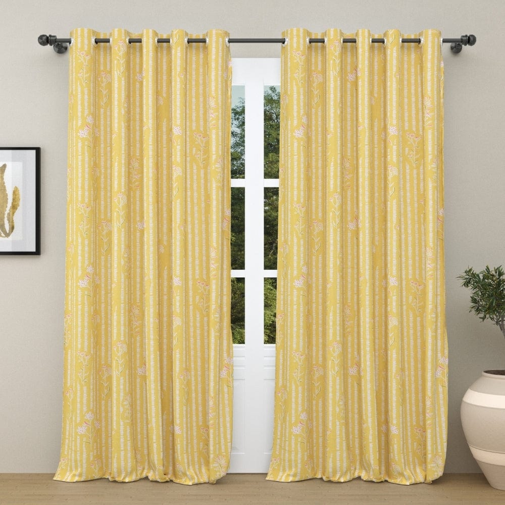 Lemon Blossom Dots Curtain Set