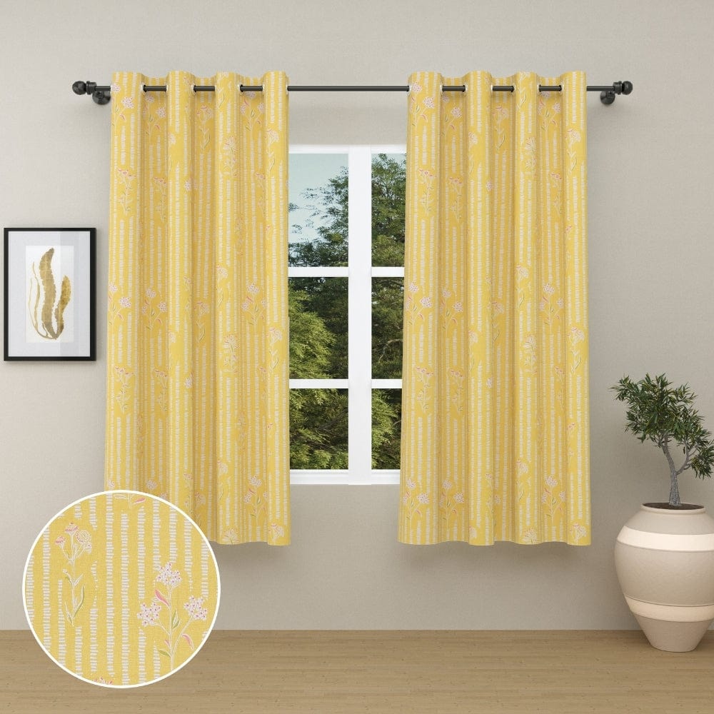 Lemon Blossom Dots Curtain Set