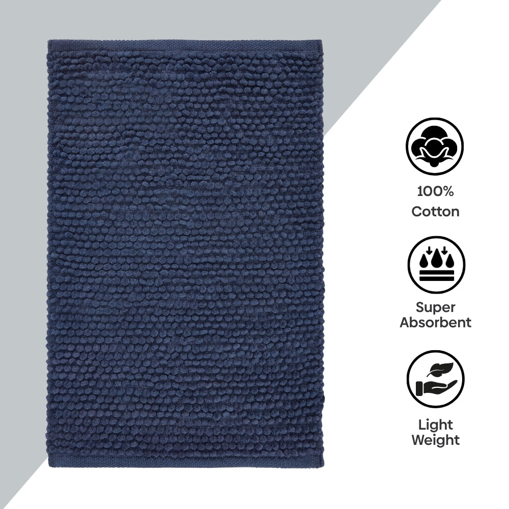 Pebblyn Popcorn Doormat, Dark Blue