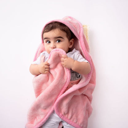 Super Soft Plush Baby Hooded Flannel Blanket ( 0 - 6 Months)