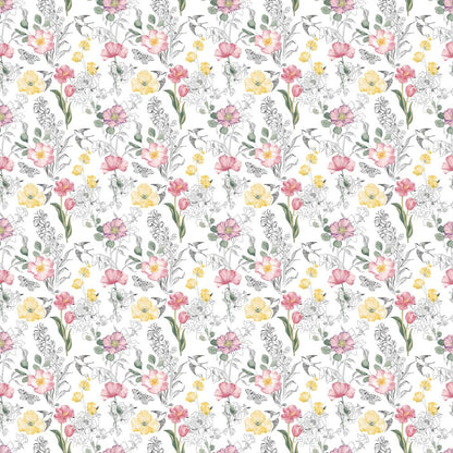 Lush Petals, 100% Cotton Double Size Bedsheet, 186 TC