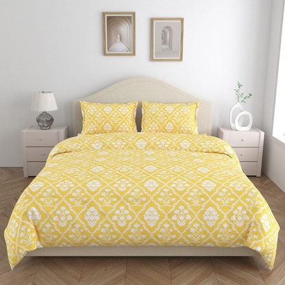 Marigold Majesty 186 TC Cotton 100% Printed Flat King Bedsheet