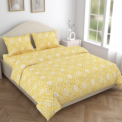 Marigold Majesty 186 TC Cotton 100% Printed Flat Double Bedsheet