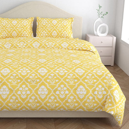 Marigold Majesty 186 TC Cotton 100% Printed Flat Double Bedsheet