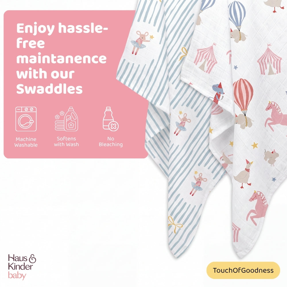 Carnival Cotton Muslin Swaddle – Pack of 2