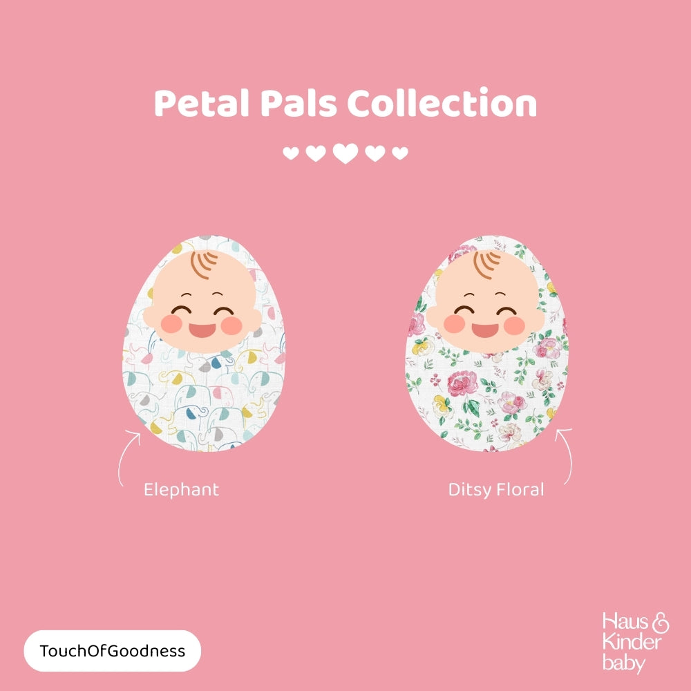 Petal Pals Collection 100% Cotton Muslin Swaddle Pack of 2