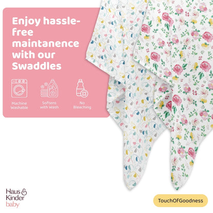 Petal Pals Collection 100% Cotton Muslin Swaddle Pack of 2