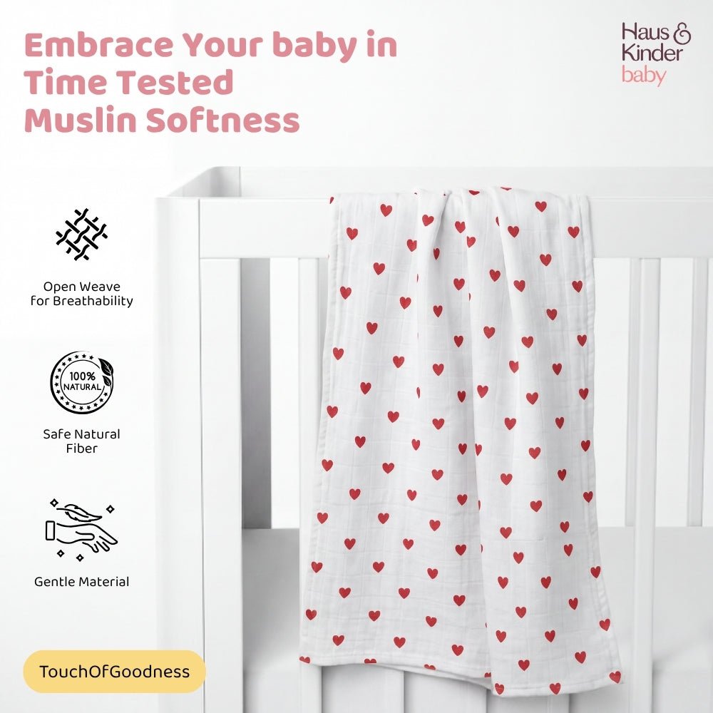 Bear Love Cotton Muslin Swaddle – Pack of 2 - Swaddles | haus & kinder