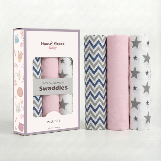 Everyday Classics Swaddles Glee Greys, Pack of 3