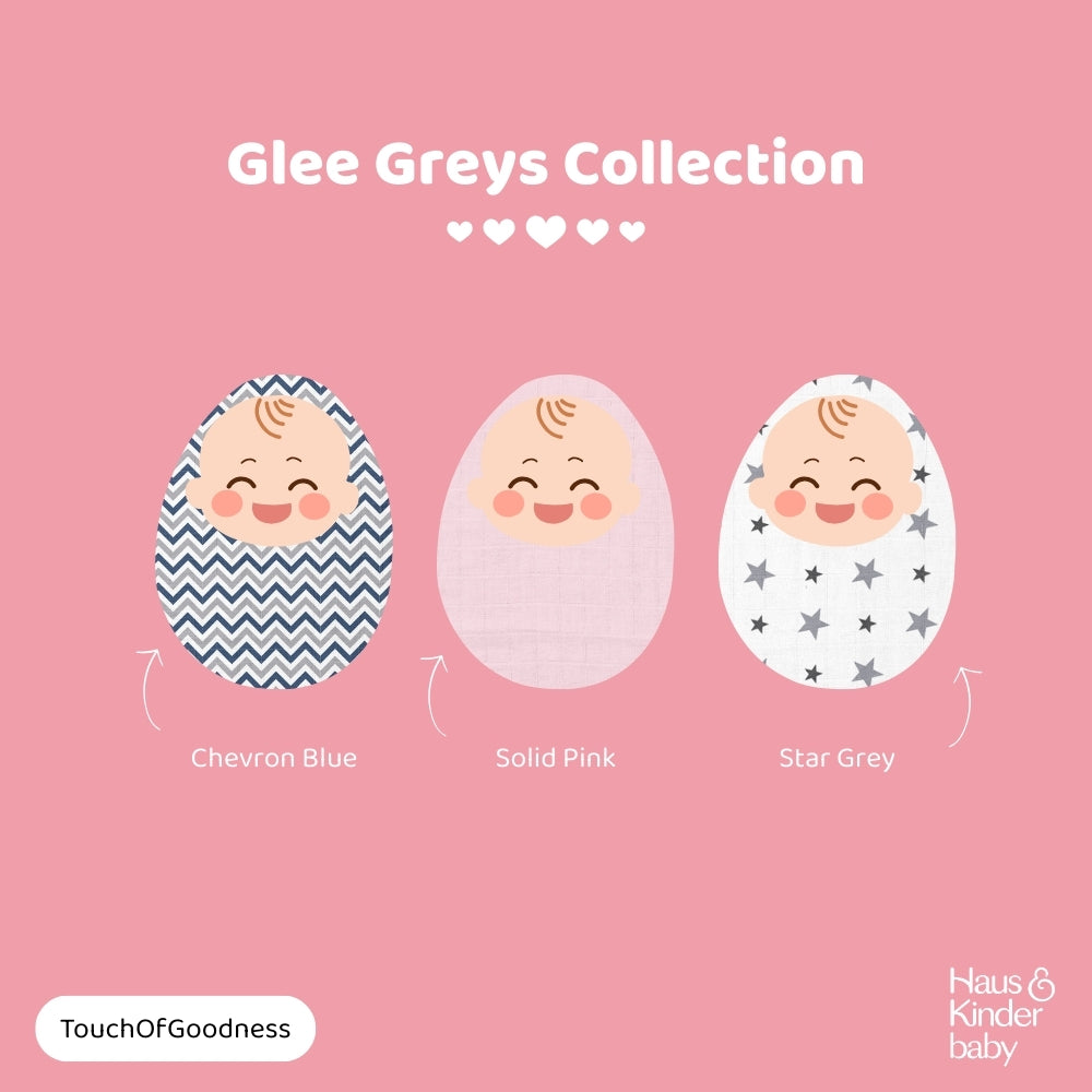Everyday Classics Swaddles Glee Greys, Pack of 3