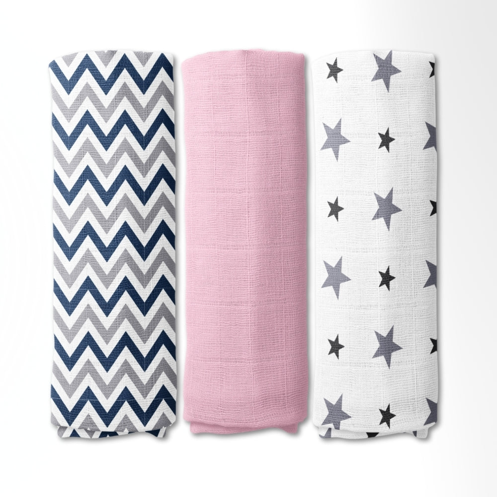 Everyday Classics Swaddles Glee Greys, Pack of 3