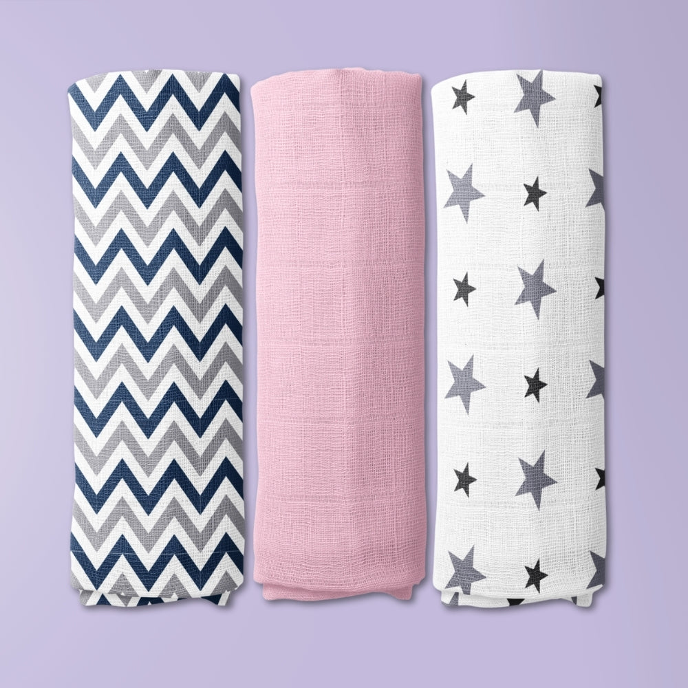 Everyday Classics Swaddles Glee Greys, Pack of 3