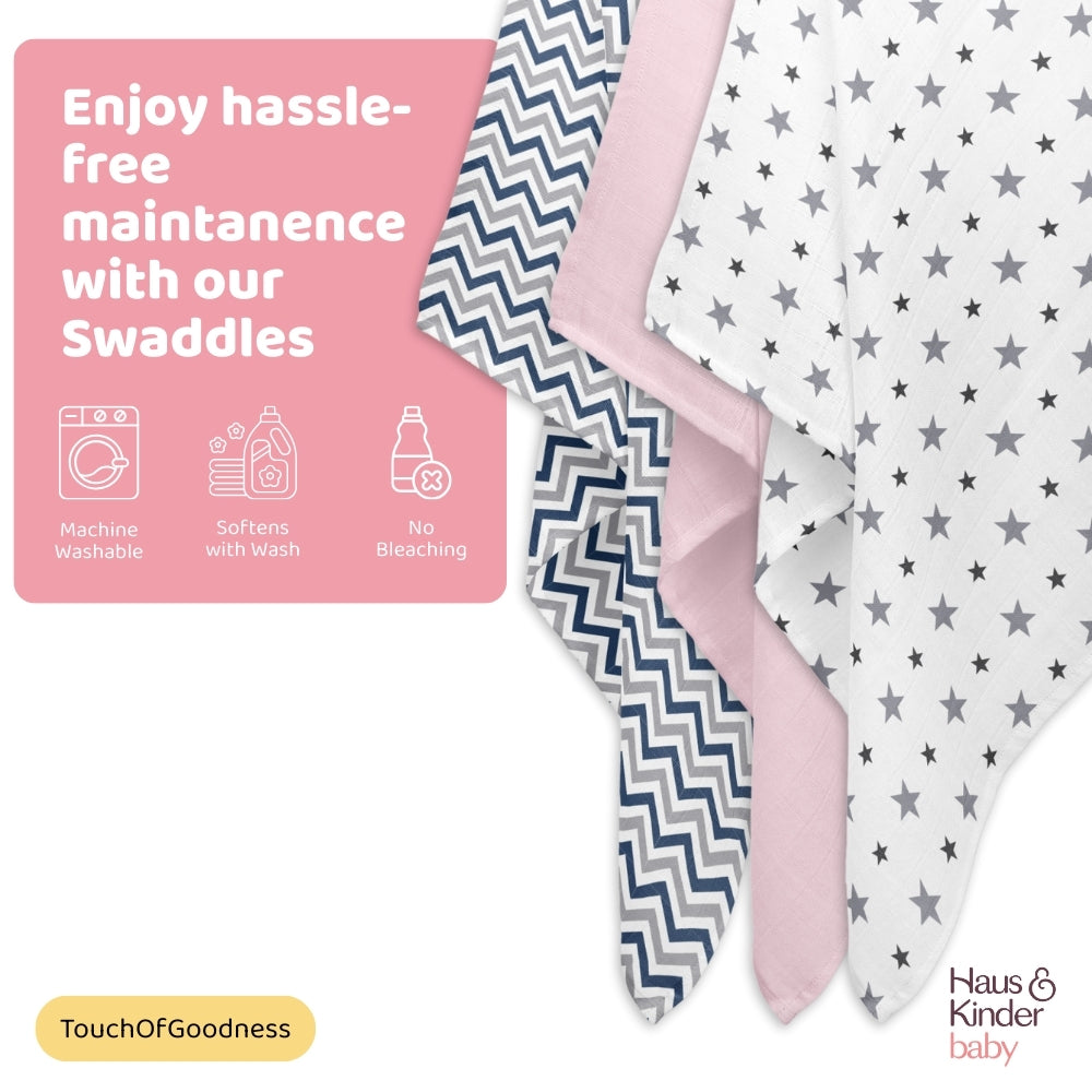 Everyday Classics Swaddles Glee Greys, Pack of 3